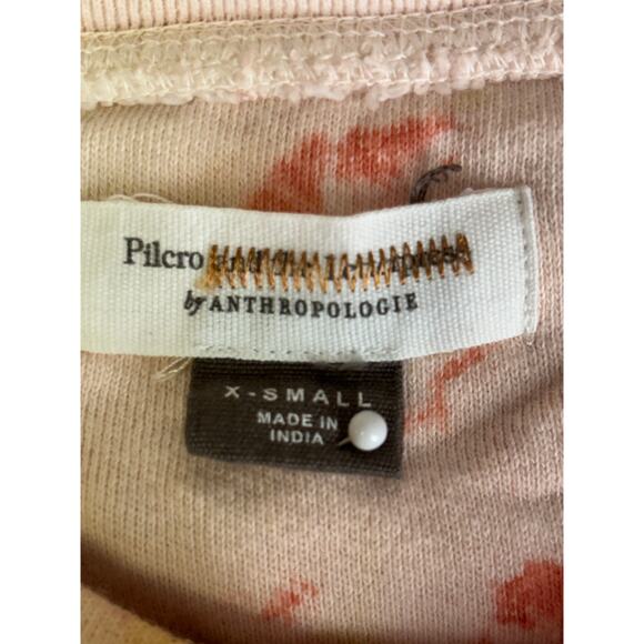 Pilcro And the Letterpress Anthropologie Cotton Tie Dye Swtshirt XS Peach Rust - Picture 6 of 8